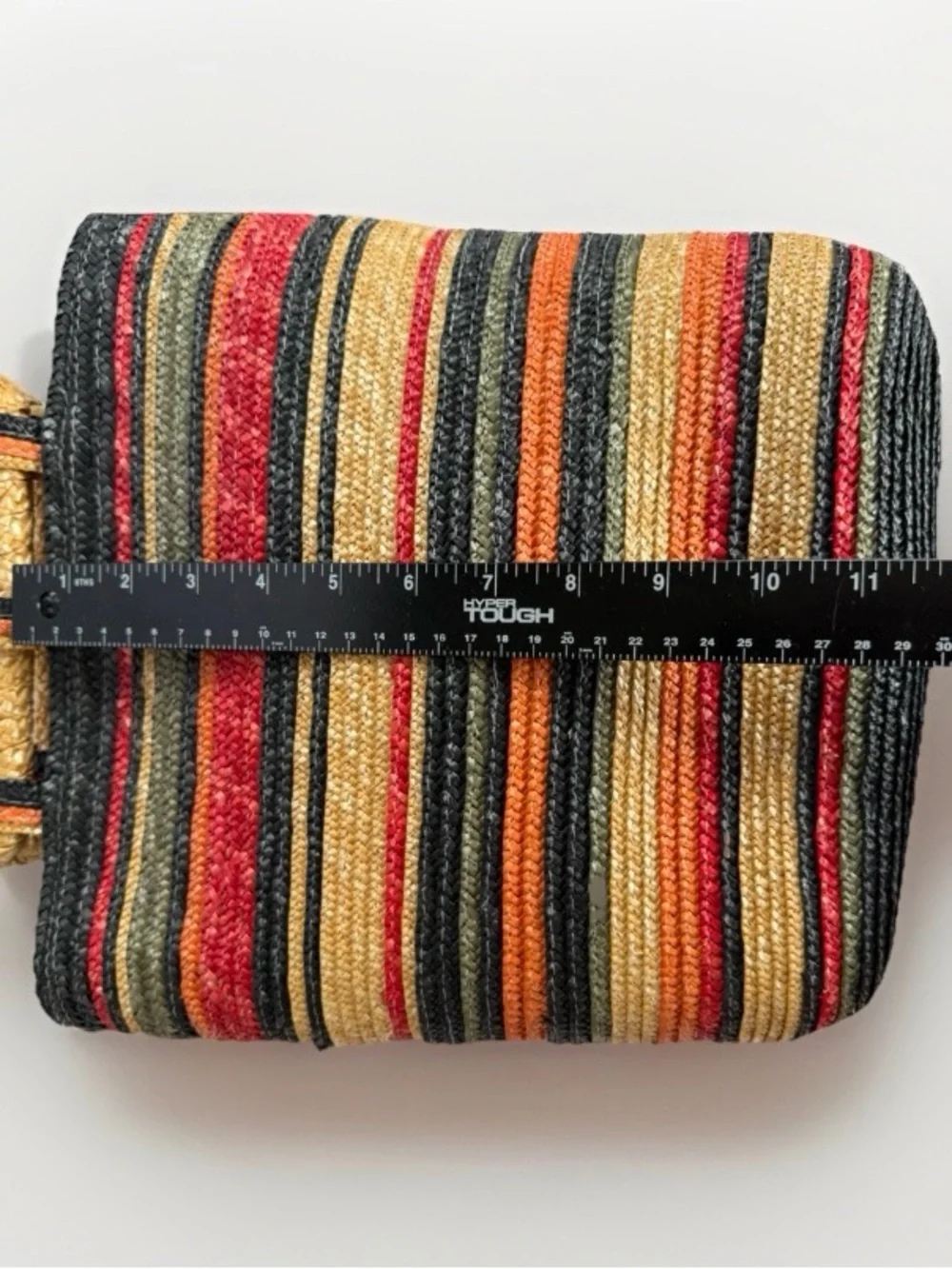 Vintage Woven Straw Stripe Tote Bag Purse Coastal Grandma Y2K Boho Summer Beachy